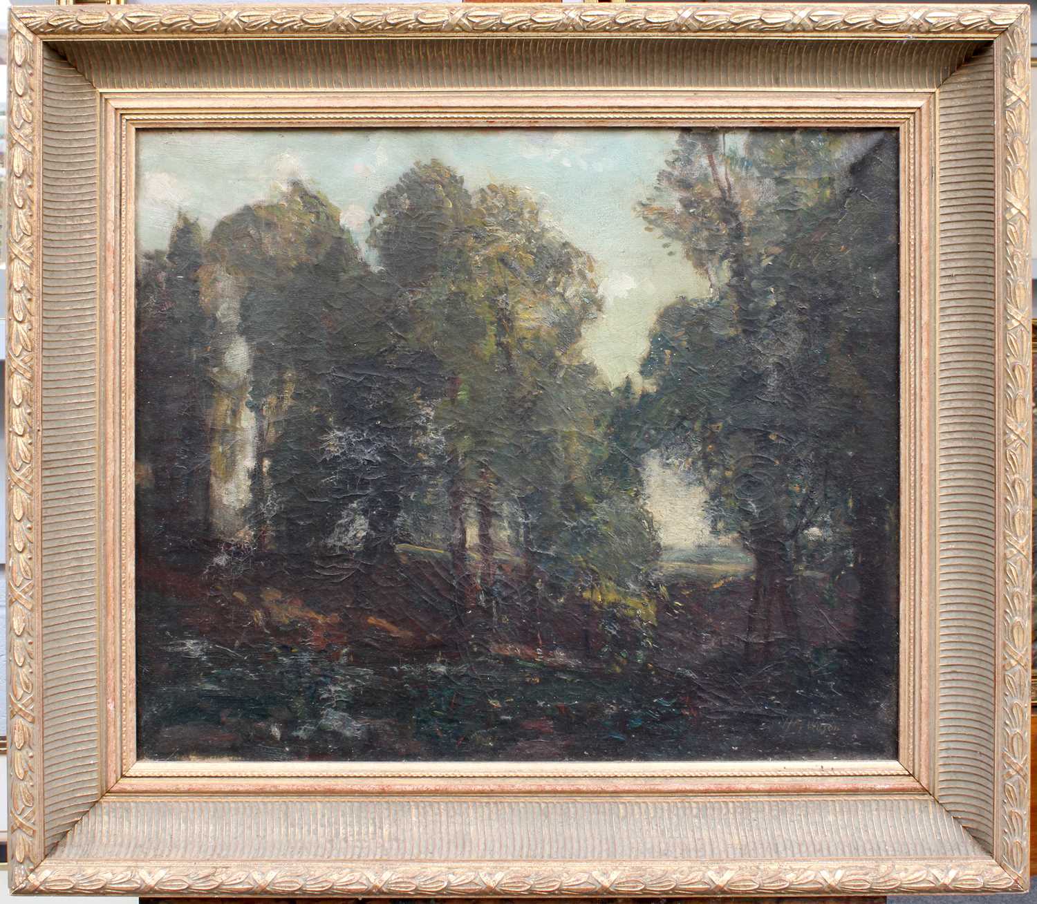 Henry Mitten Wilson (1873-1923) Wooded landscape Signed, oil on canvas, 49cm by 60cm - Image 2 of 2