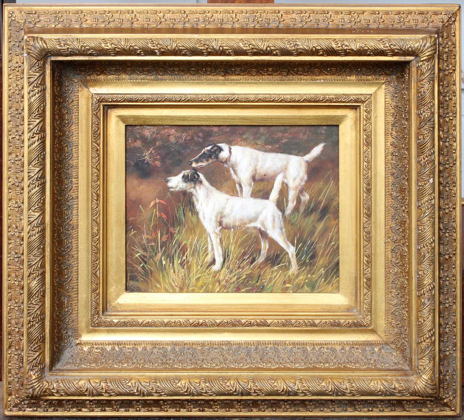 British School (20th Century) A pair of alert Terriers, Oil on board, together with a 20th Century - Image 3 of 11