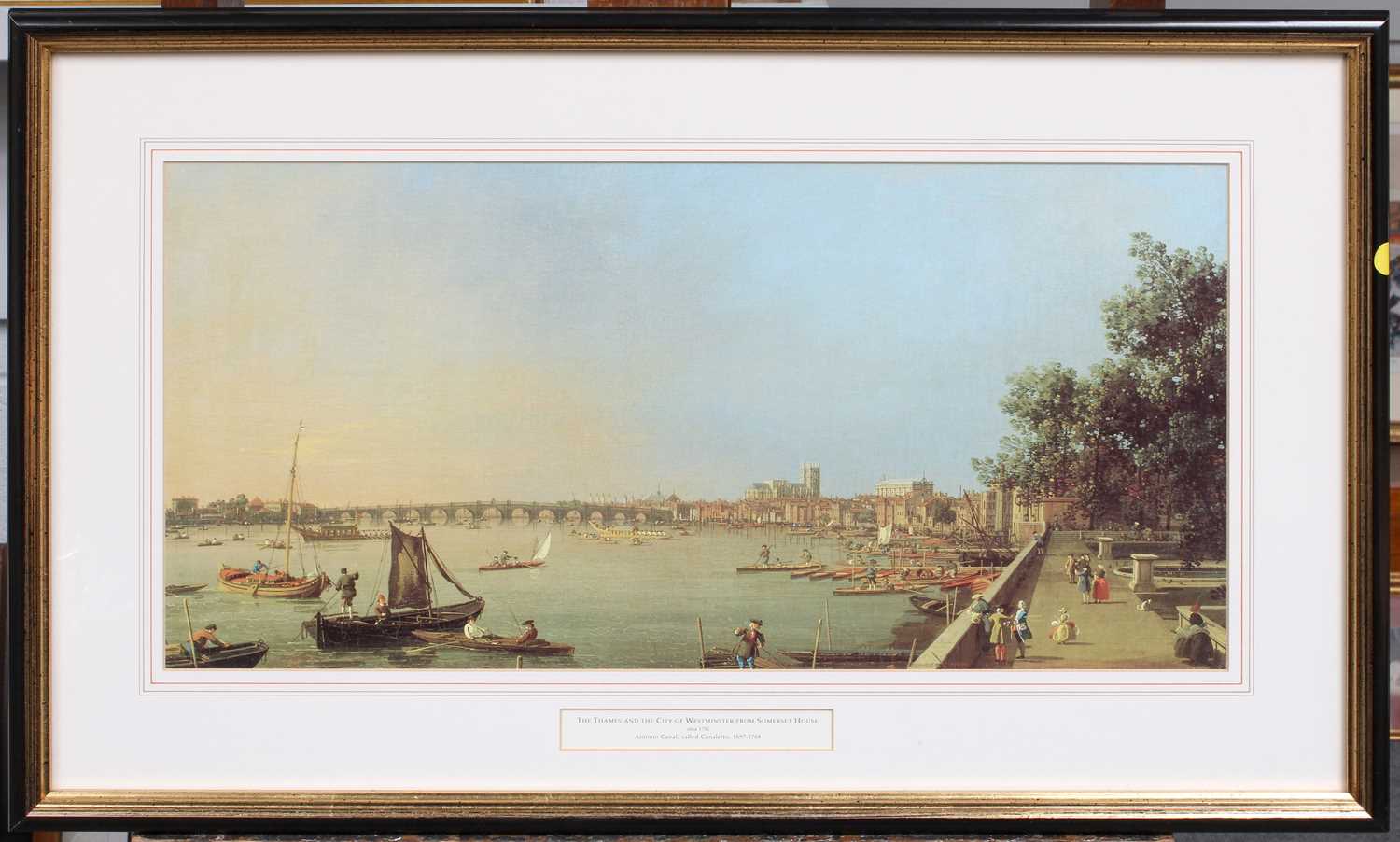 After Caneletto (18th century) "The Thames and The City of Westminster from Somerset House" Colour - Image 3 of 3