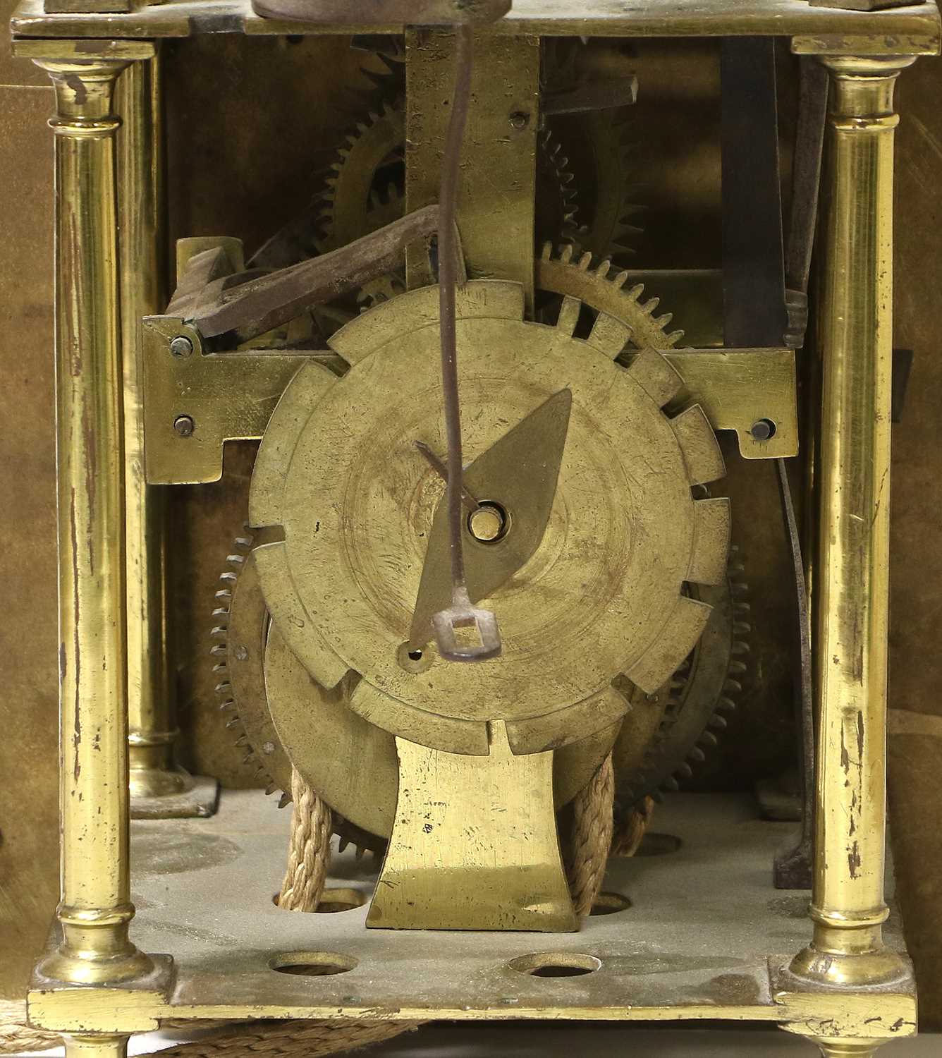 An Early 18th Century Brass 10-Inch Dial Single Handed Striking Lantern Clock, signed J Windmills, - Image 6 of 15