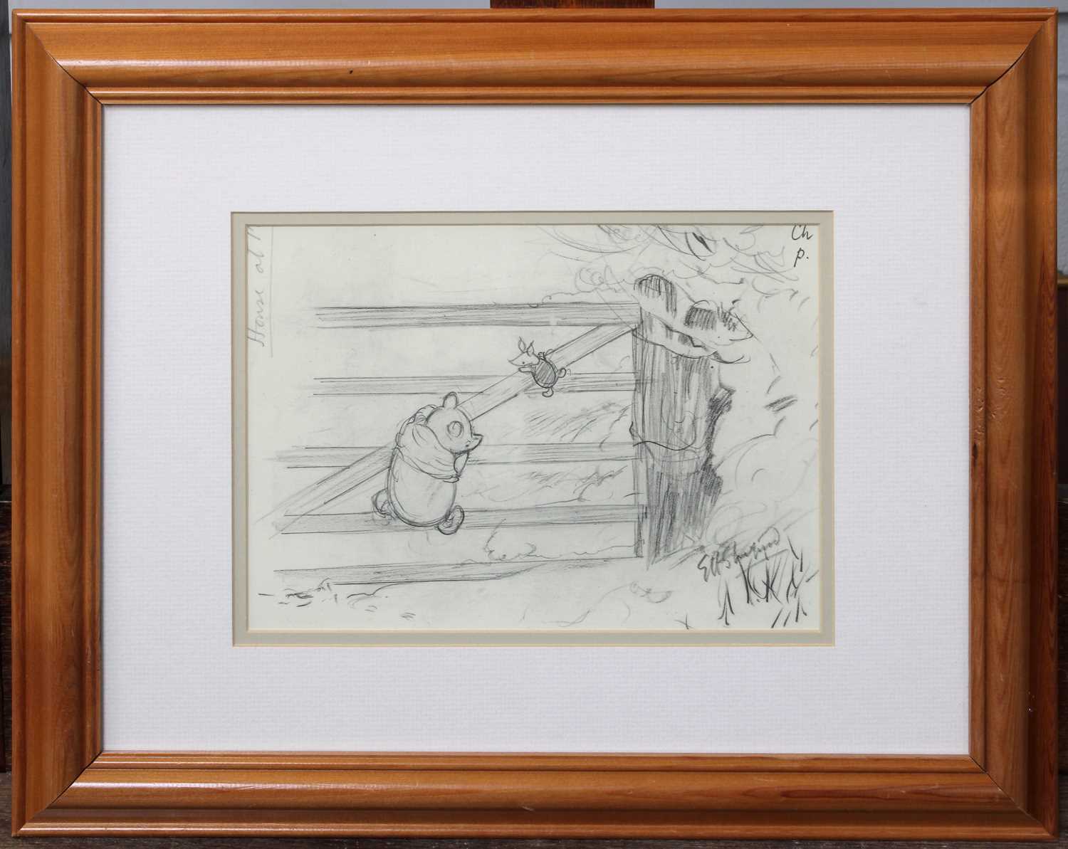 After E H Sheperd (1879-1976) Winnie The Pooh & Piglet Climbing a Gate Reproduction; together with - Image 3 of 3