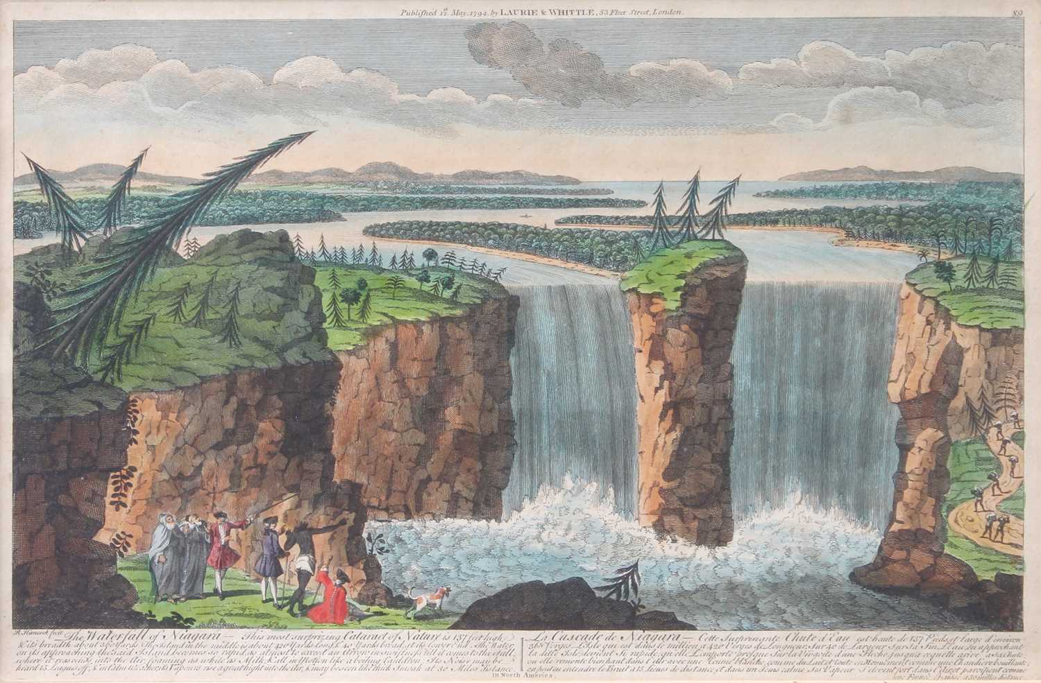 Robert Hancock (1730-1817) "The Waterfall of Niagara" Published 12th May 1794 by Laurie & Whittle,