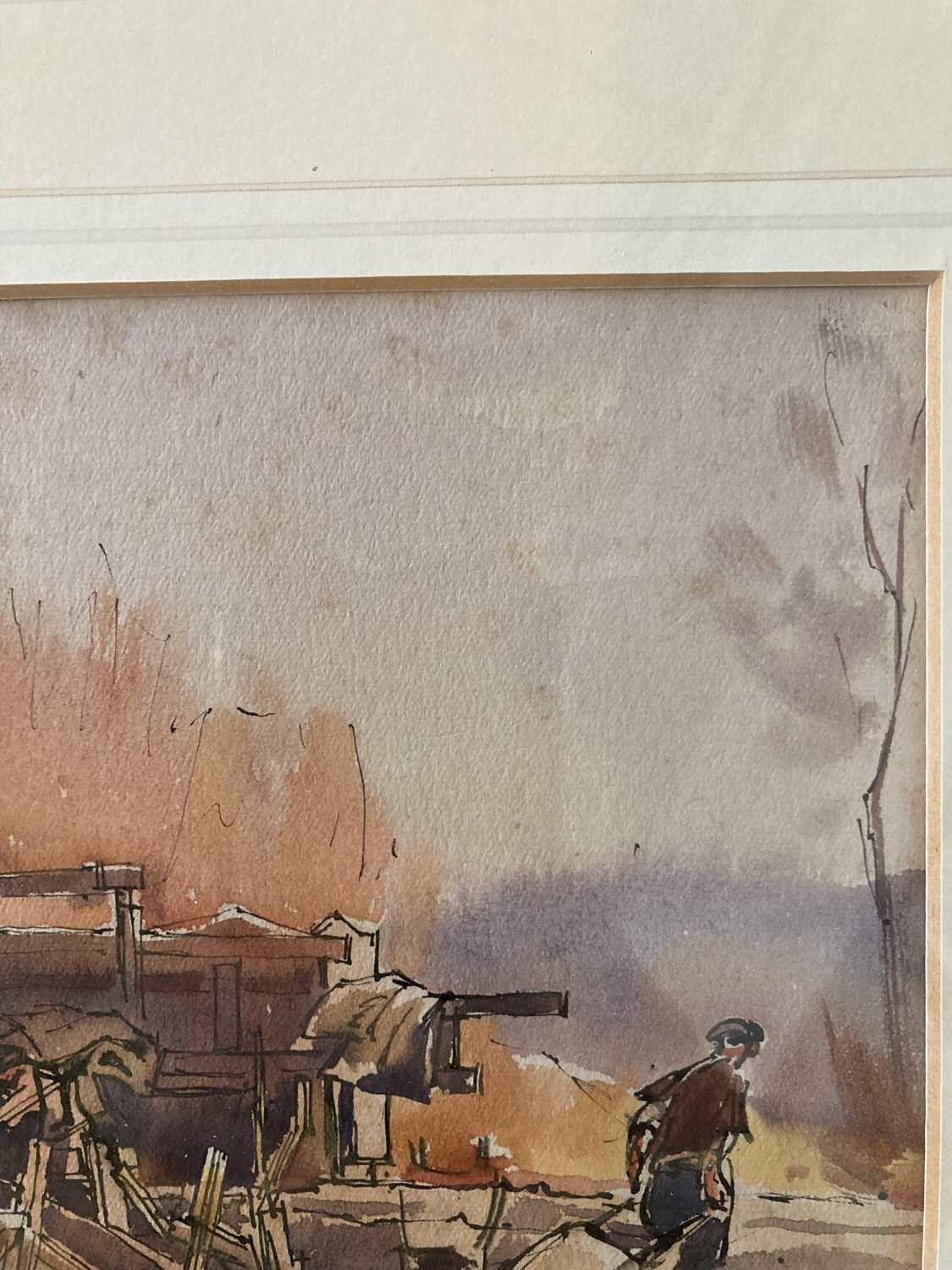 Fred Lawson (1888-1968) At work building a bridge Signed, pen and watercolour, together with a - Image 5 of 15