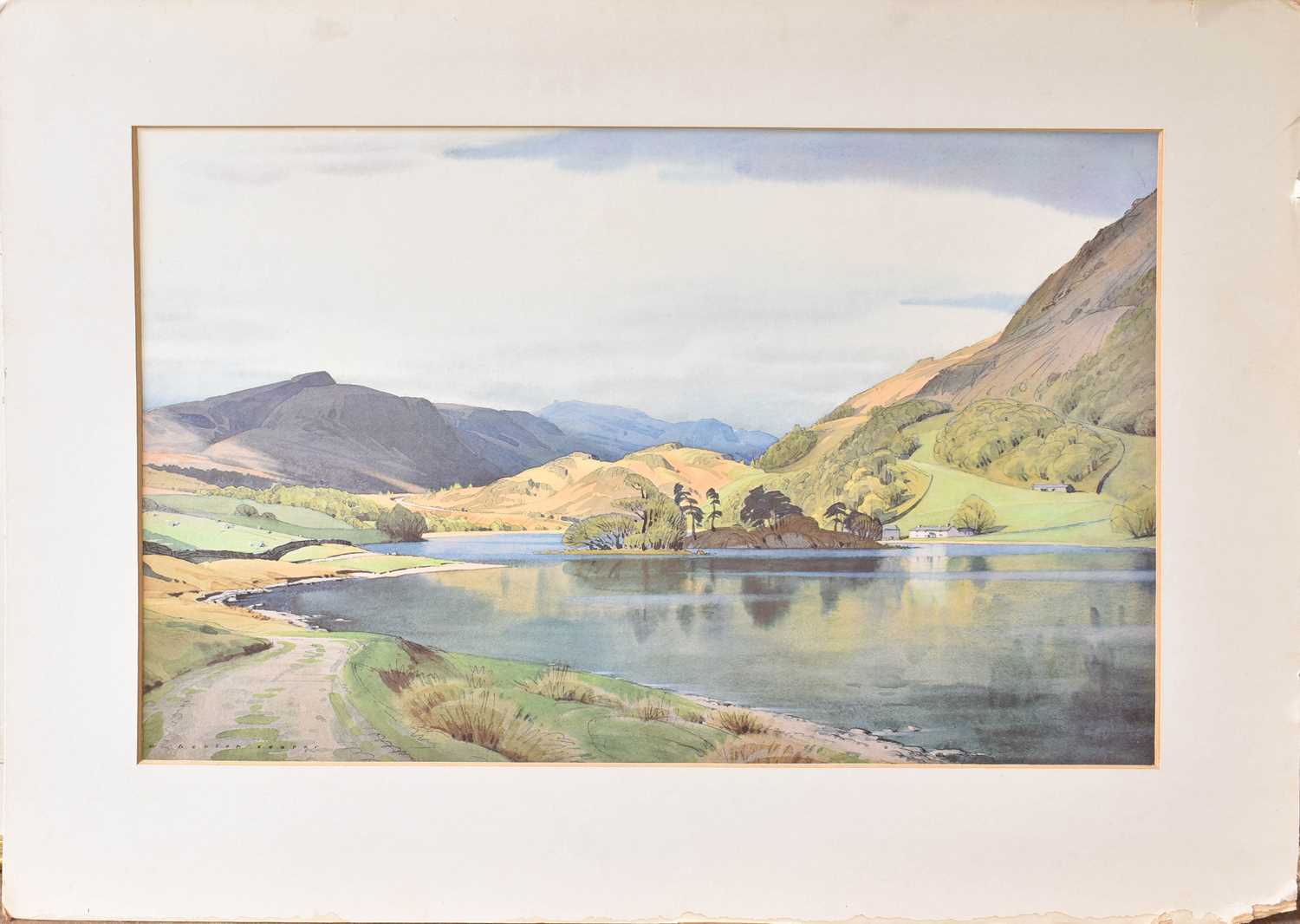After William Heaton Cooper RI (1903-1995) Lake view with mountains beyond Colour reproduction, - Image 2 of 4
