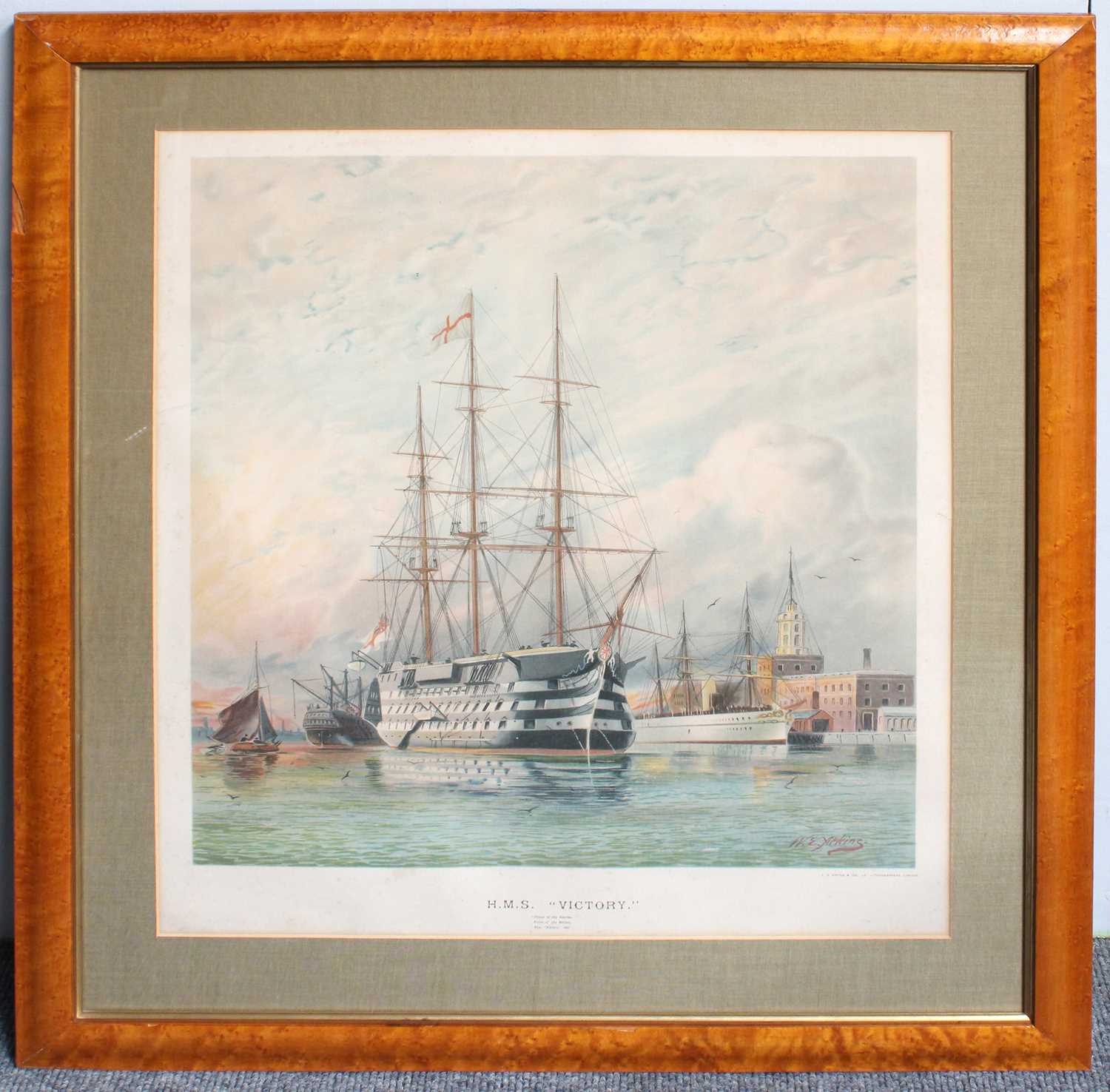 J.S Virtue After W.F Mitchell (19th Century) "H.M.S Colossus, 1st Class Battle Ship" Colour print, - Image 3 of 3