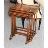 A Set of Mahogany Quartetto Tables, largest 56cm by 38cm by 71cm