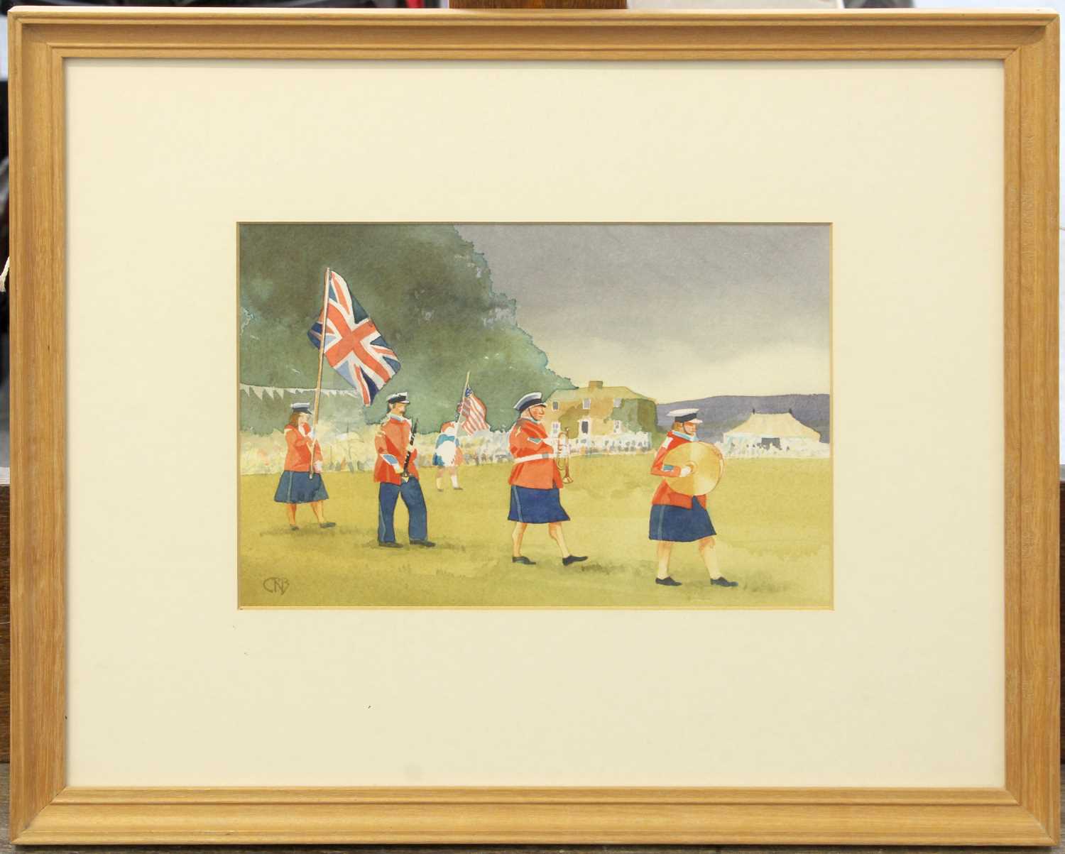 Colin Britton (b. 1947) Redcar Anglo-American Band, the Sowerby Gala Initialled, watercolour, 17cm - Image 2 of 2
