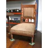 A Late 19th Century Mahogany Nursing Chair, the leg stamped Gillow & Co, Lancaster