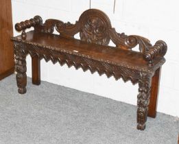 A Victorian Oak Window Seat, 120cm wide