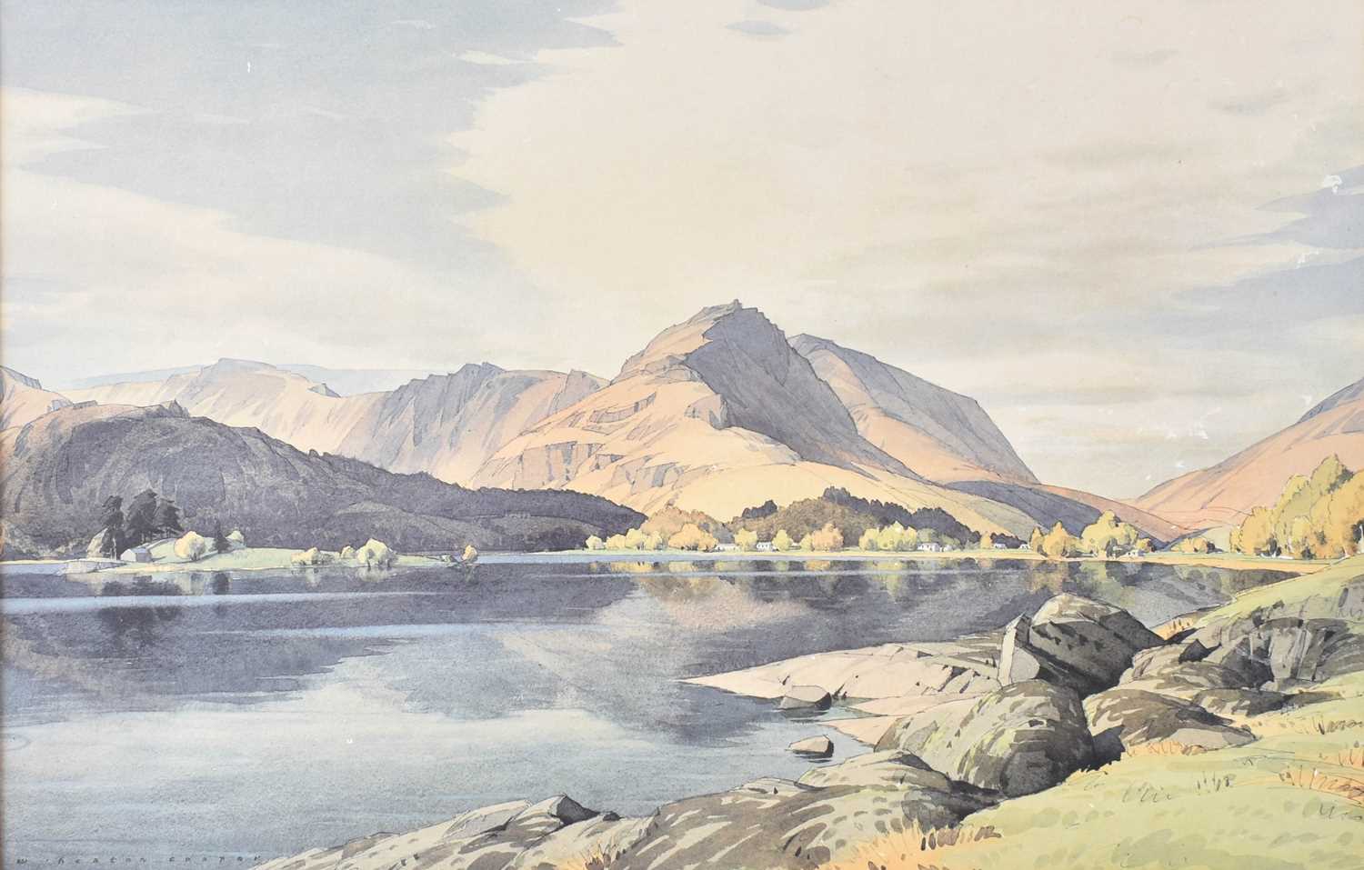 After William Heaton Cooper RI (1903-1995) Lake view with mountains beyond Colour reproduction, - Image 3 of 4