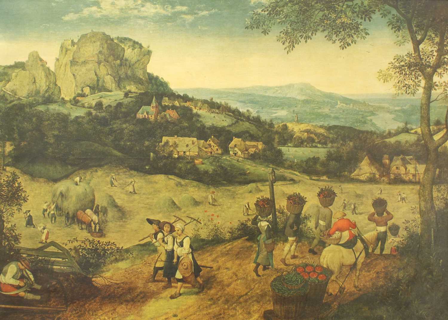 Decorative Pictures and Prints, including a reroduction after Pieter Bruegel, "The Hay Harvest"; two
