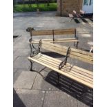 Pair of Slatted Garden Benches, 175cm (each)