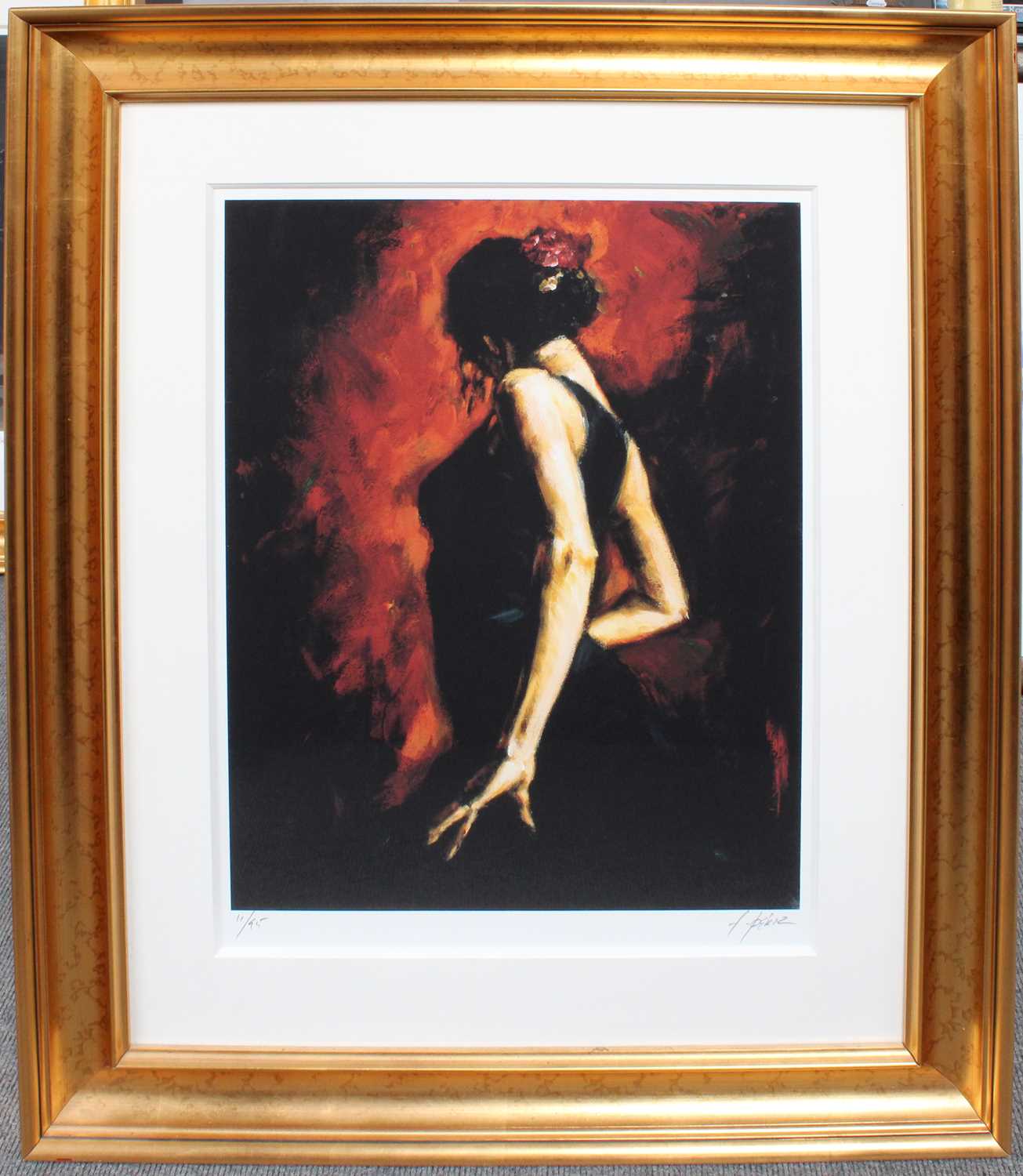 After Fabien Perez (b.1967) Argentinian "Flamenco" Signed and numbered 11/95, giclee print, 70.5cm - Image 2 of 2