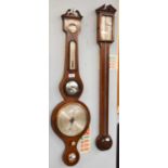 A Mahogany Stick Barometer, single silvered vernier dial, signed L Comitti, Banff, circa 1820,