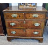 A Small George III Crossbanded Mahogany Three Height Straight Front Chest of Drawers, 76cm by 45cm