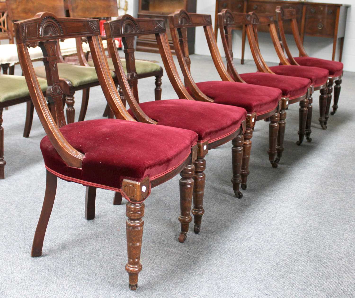 A Set of Six Late Victorian Dining Chairs
