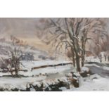 Angus Rands (1922-1985) "January Lansdcape nr Kettewell" Signed, inscribed to artist's label