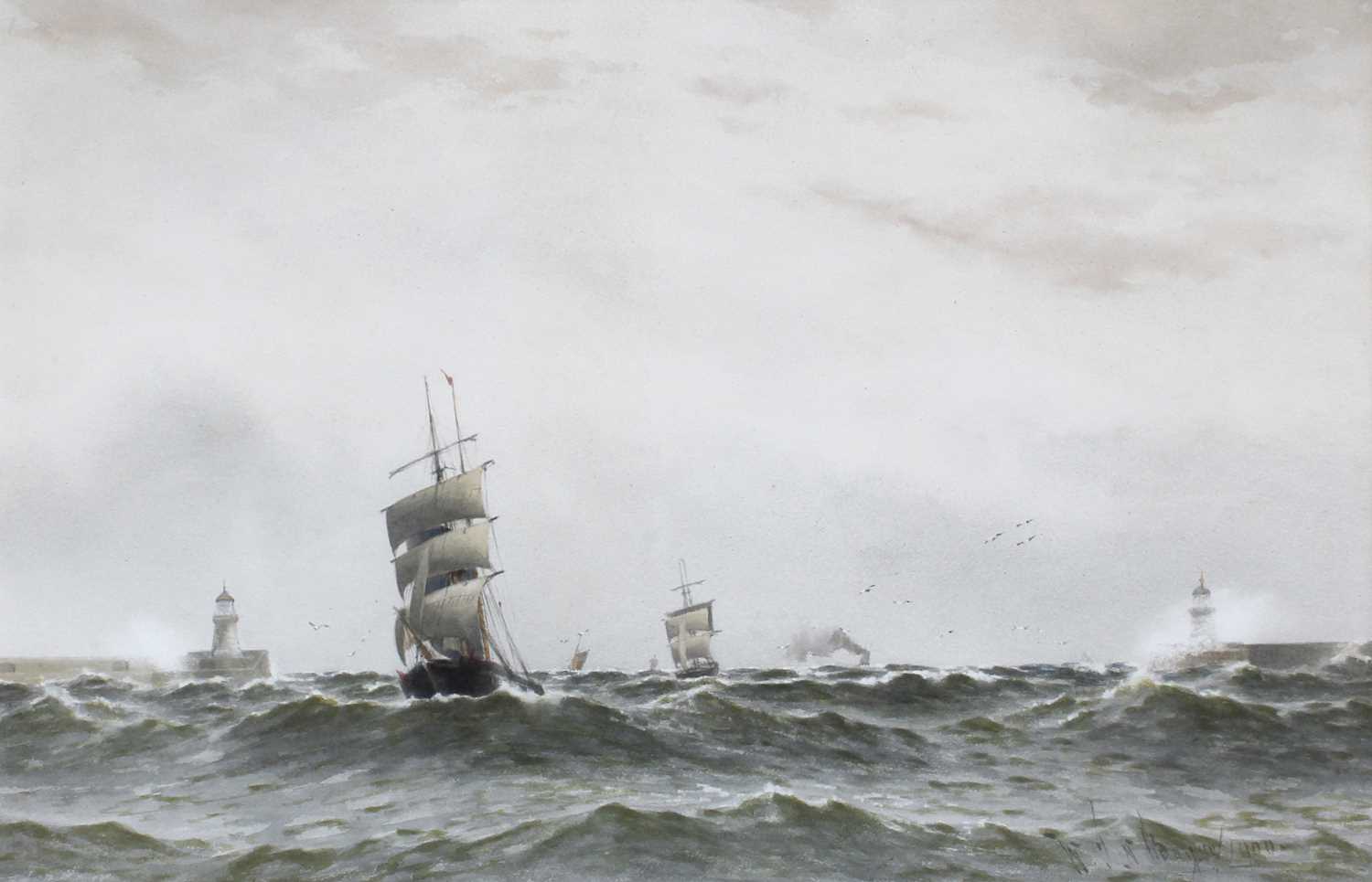 William Thomas Nichol Boyce (1857-1911) A shipping scene Signed and dated 1900, watercolour, - Image 2 of 4