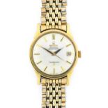 Omega: A Gold Plated Automatic Calendar Centre Seconds Wristwatch, signed Omega, Chronometer