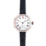 Rolex: An Early Silver Enamel Dial Wristwatch, signed Rolex, 1915, manual wound lever movement