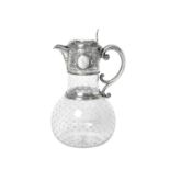 A Victorian Silver-Mounted Engraved-Glass Claret-Jug, The Silver Mounts by William and George Sisso