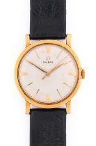 Omega: An 18 Carat Gold Centre Seconds Wristwatch, signed Omega, 1960, (calibre 520) manual wound