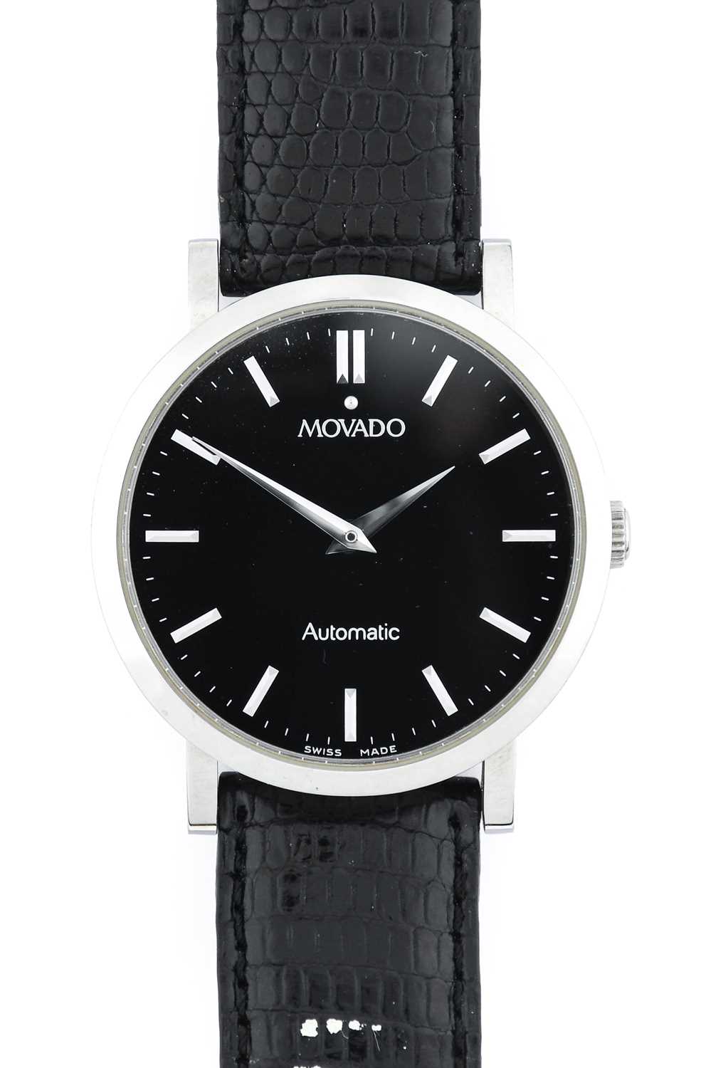 Movado: A Stainless Steel Automatic Wristwatch, signed Movado, model: Museum Classic, ref: 84 F4