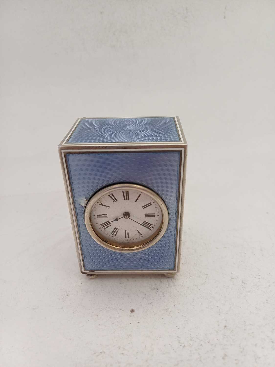 A George V Silver and Enamel-Cased Timepiece, The Case by Wright and Davies, London, 1919, The Time - Image 3 of 10