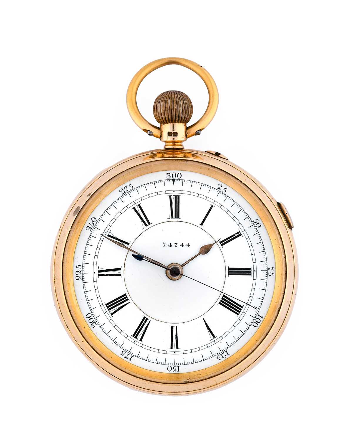 Ashworth: An 18 Carat Gold Open Faced Chronograph Pocket Watch, signed J.Ashworth & Co,