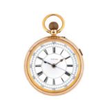 Ashworth: An 18 Carat Gold Open Faced Chronograph Pocket Watch, signed J.Ashworth & Co,