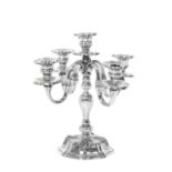 An Austrian Silver Five-Light Candleabra, Indistinct Maker's Mark, Vienna, Post 1922