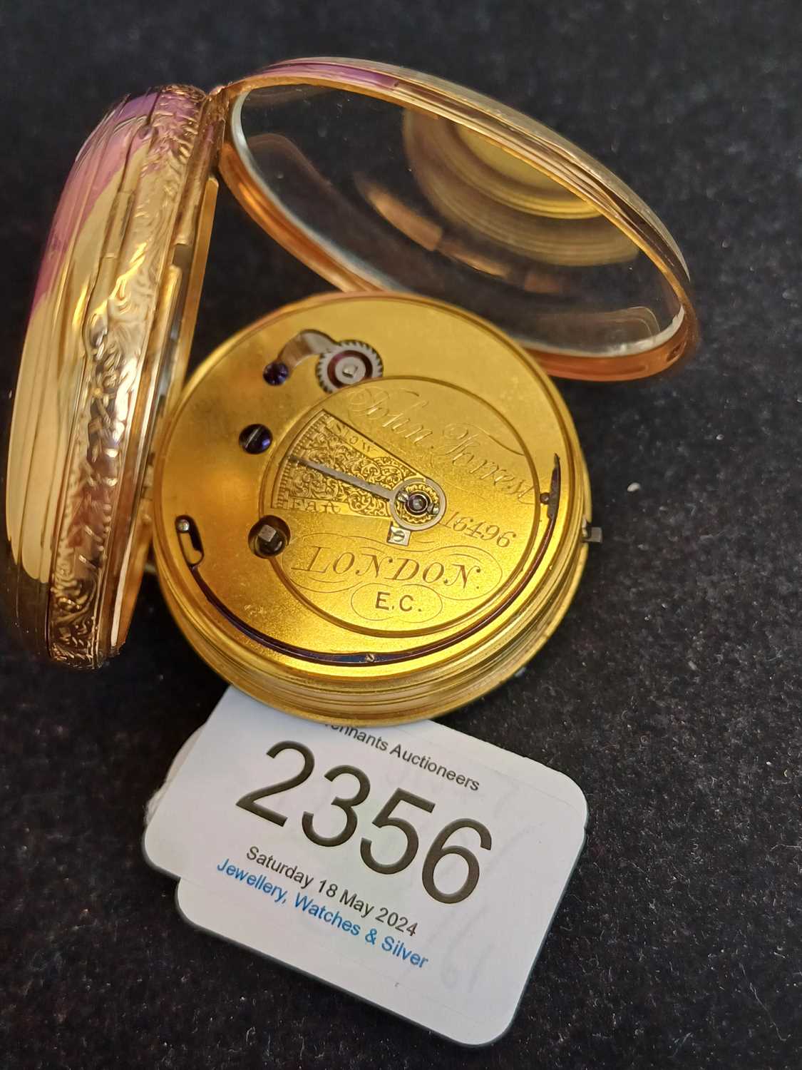 Forrest: An 18 Carat Gold Open Faced Pocket Watch, signed John Forrest, London, Chronometer Maker to - Image 2 of 3