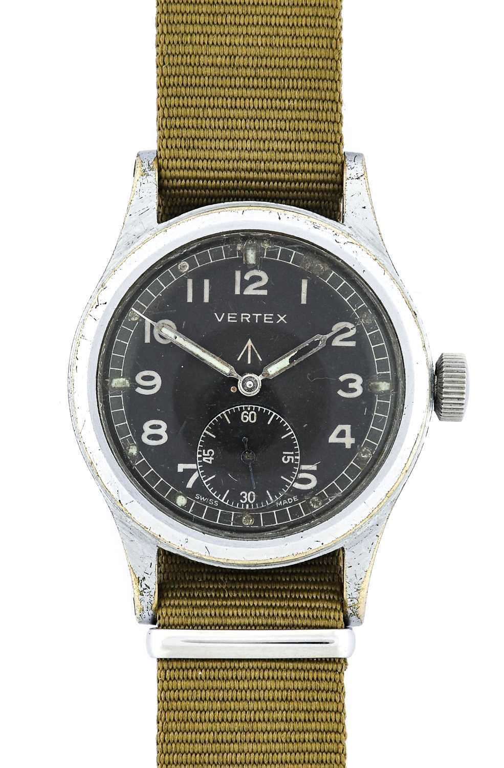 Vertex: A World War II Military Wristwatch, signed Vertex, Known by Collectors as One of "The