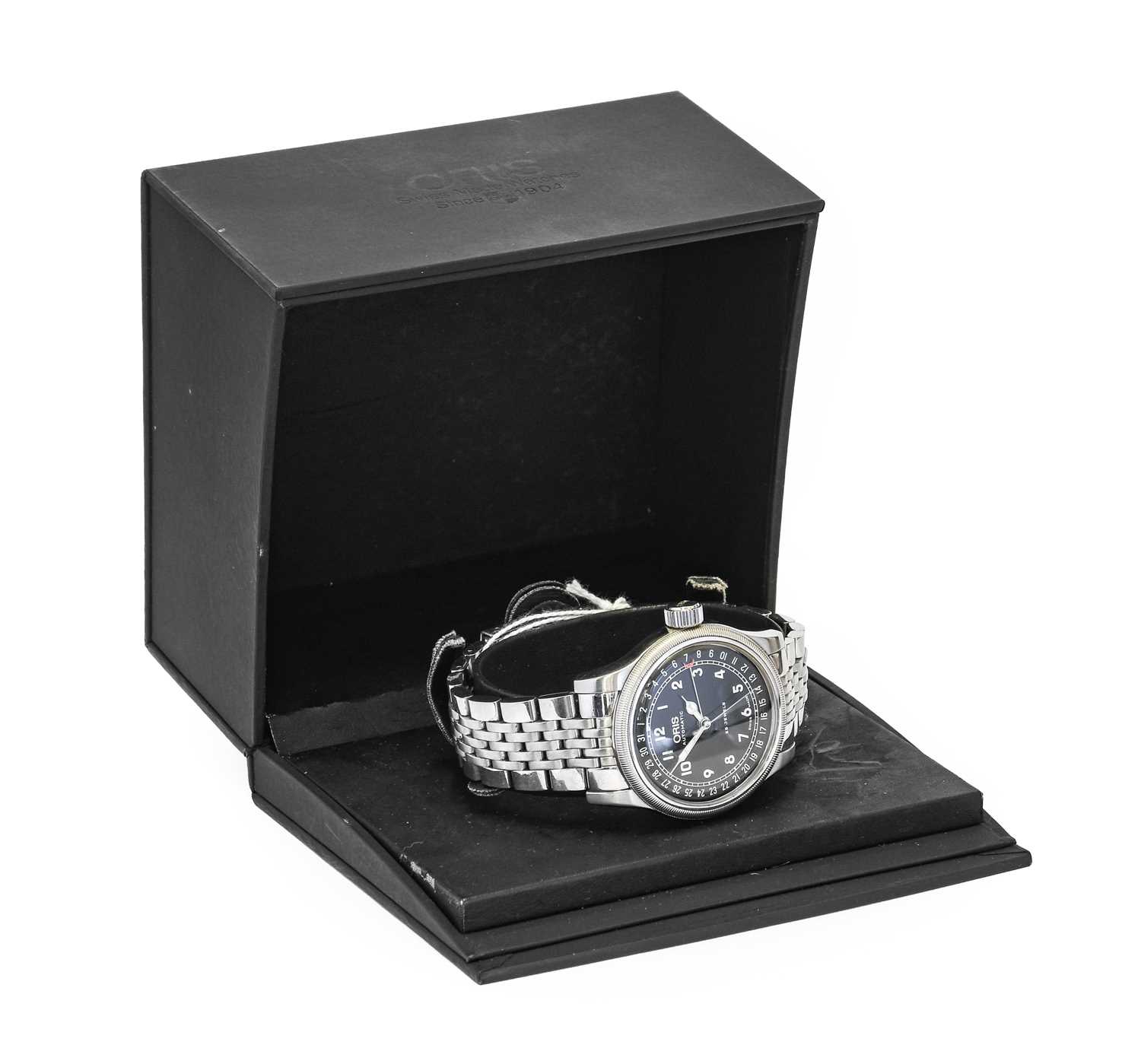 Oris: A Stainless Steel Automatic Calendar Centre Seconds Wristwatch, signed Oris, model: Big - Image 2 of 2