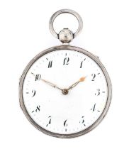 A Continental Striking and Repeating Pocket Watch, circa 1820, unsigned, verge movement, pierced