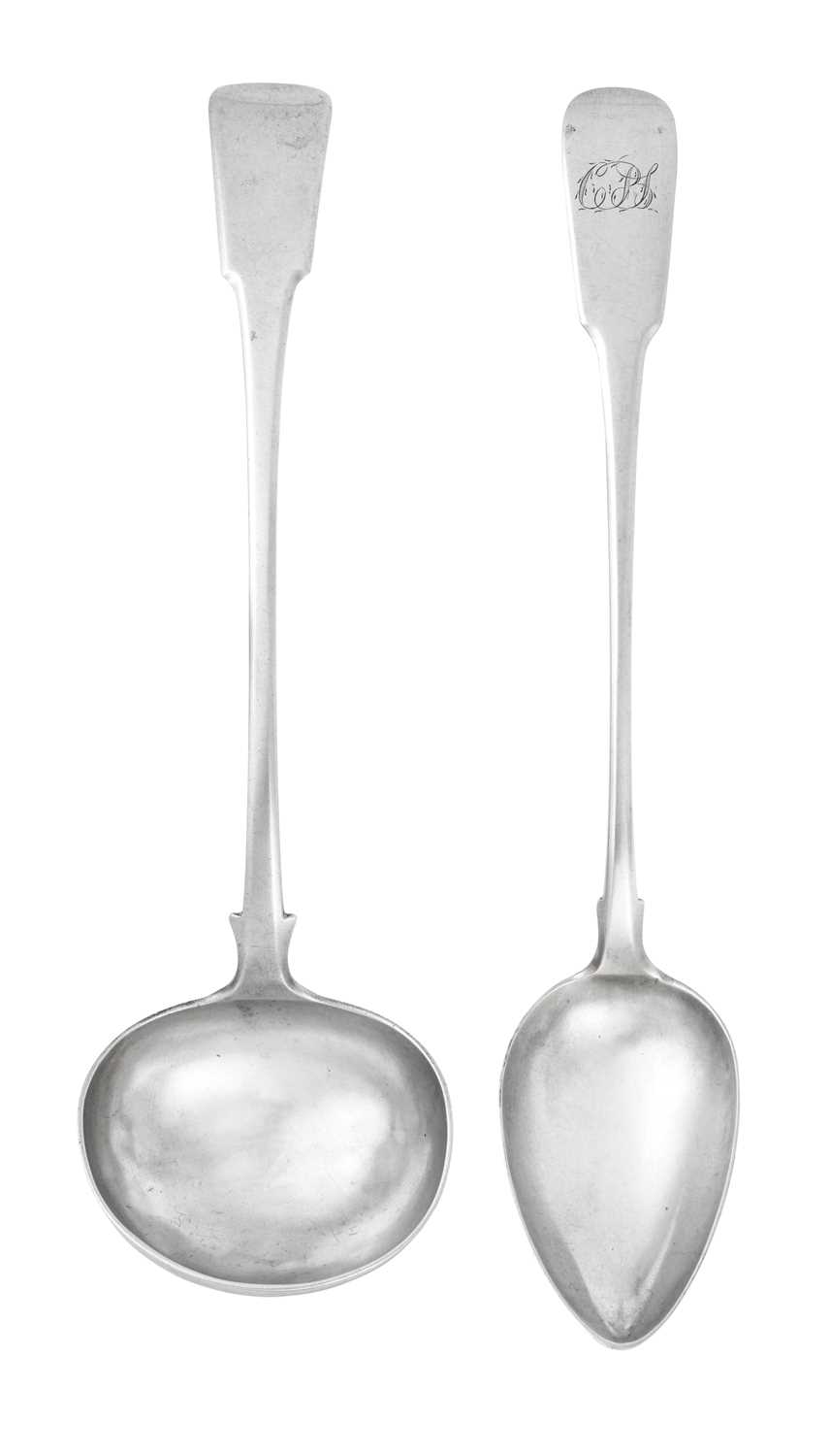A Maltese Silver Soup-Ladle and Basting-Spoon, The Soup-Ladle by Paolo Pace, Circa 1860, The Bastin