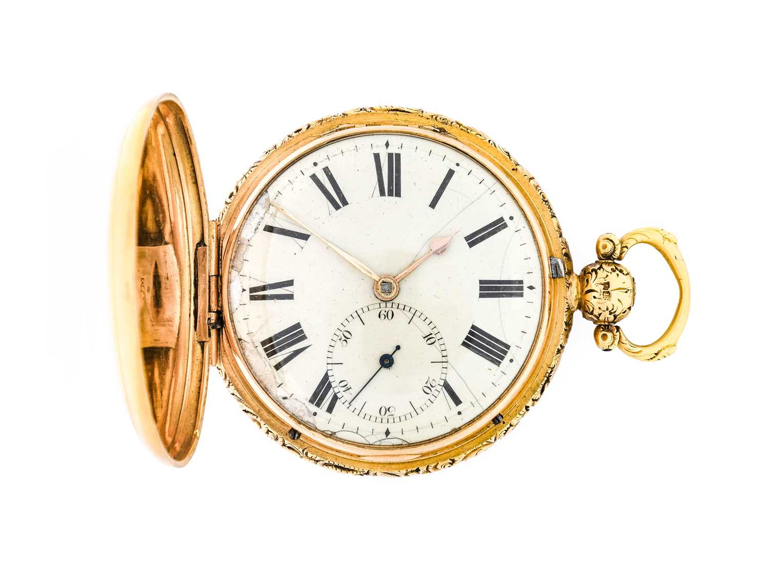 Moncas: An 18 Carat Gold Full Hunter Pocket Watch, signed John Moncas, Liverpool, 1823, single fusee