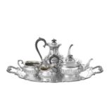 A Four-Piece Canadian Silver Tea and Coffee-Service With a Tray En Suite, by Henry Birks and Sons,