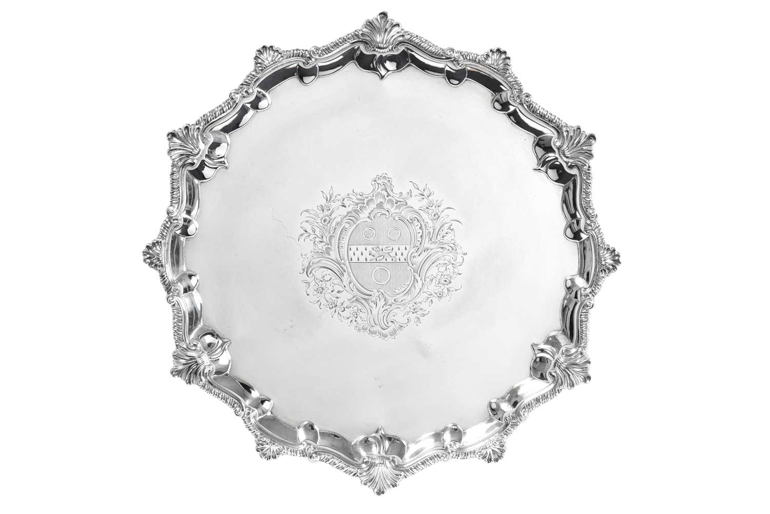A George III Silver Salver, Probably by Thomas Hannam and Richard Mills, London, 1763