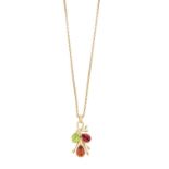 A Multi-Gem Set Pendant on Chain, by Catherine Best the yellow spray form set throughout with an