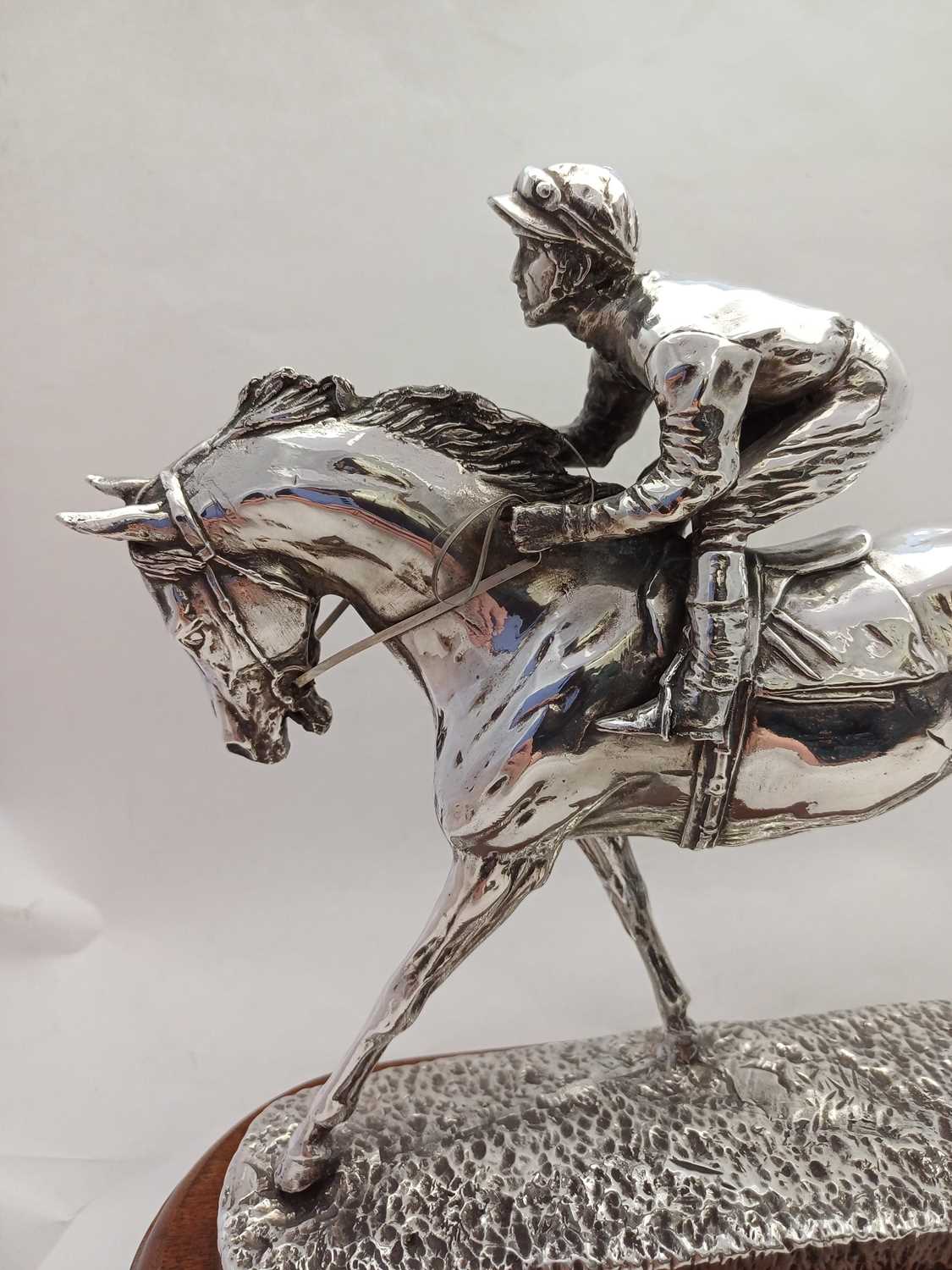 An Elizabeth II Silver Horse and Jockey Model, by Camelot Silverware, Sheffield, 2009, Modelled by - Image 6 of 7