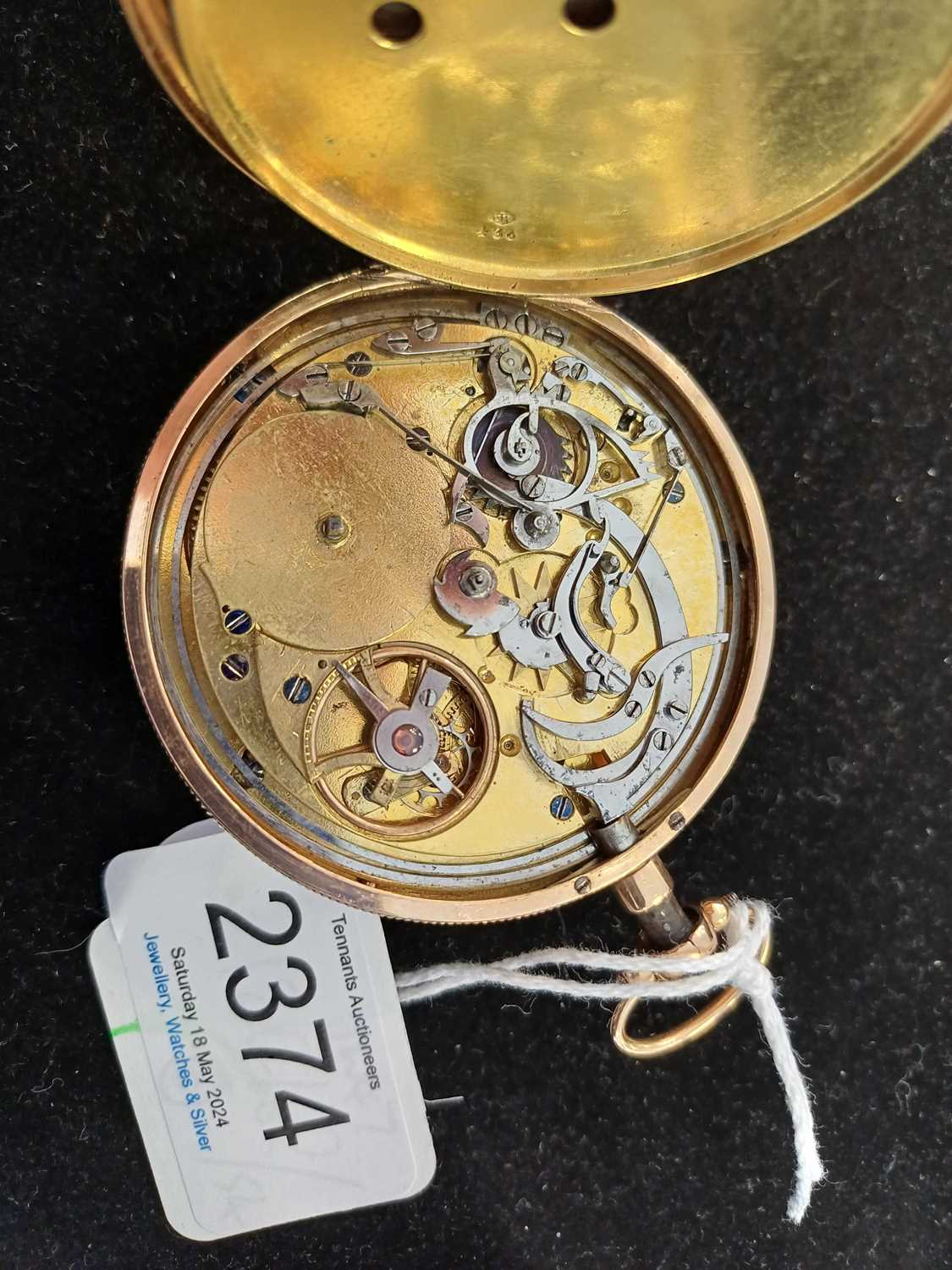 Prevost: A Continental Quarter Repeating Pocket Watch, signed Prevost, circa 1820, cylinder - Image 2 of 7