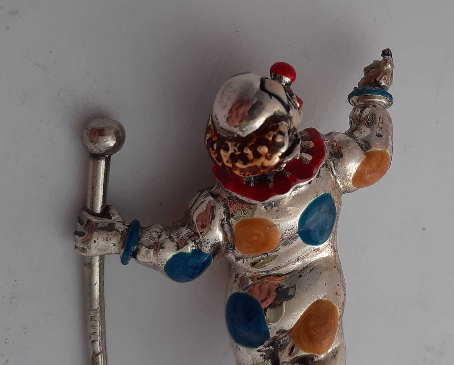 A Collection of Ten Italian Silver and Enamel Clown Figures, Eight by Sorini and Two Attributed to - Image 16 of 16