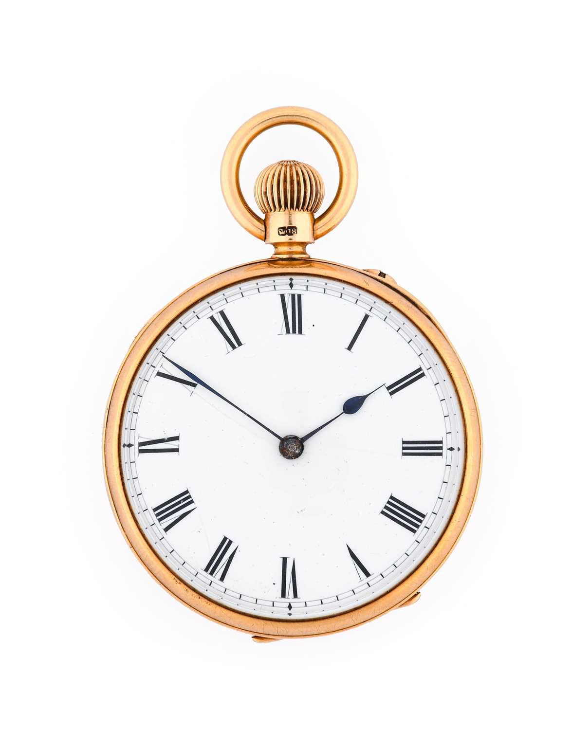 Rhodes & Sons: An 18 Carat Gold Open Faced Pocket Watch, retailed by M.Rhodes & Sons, Bradford &