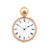 Rhodes & Sons: An 18 Carat Gold Open Faced Pocket Watch, retailed by M.Rhodes & Sons, Bradford &