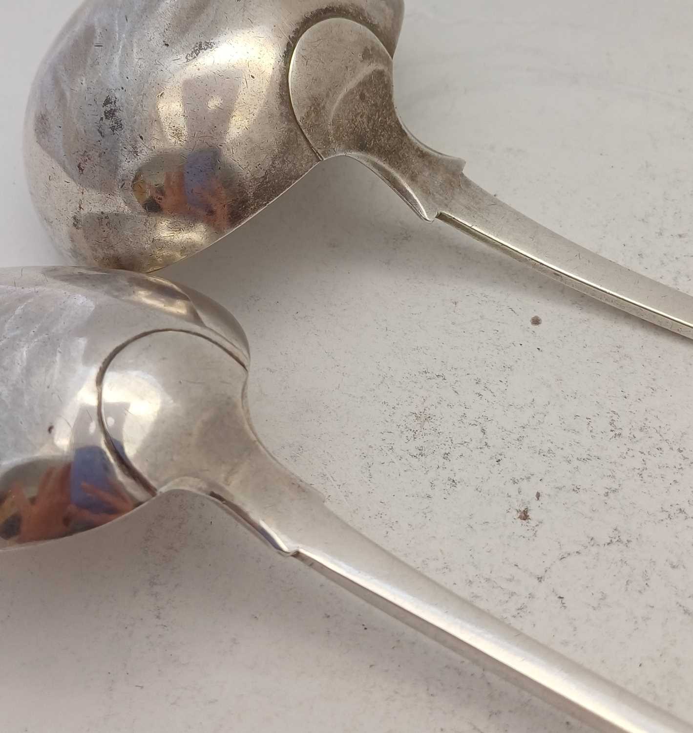 A Maltese Silver Soup-Ladle and Basting-Spoon, The Soup-Ladle by Paolo Pace, Circa 1860, The Bastin - Image 2 of 3