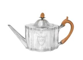 A George III Scottish Silver Teapot, Maker's Mark Lacking, Edinburgh, 1790