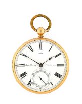 Forrest: An 18 Carat Gold Open Faced Pocket Watch, signed John Forrest, London, Chronometer Maker to