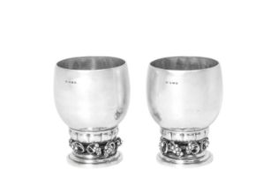 A Pair of Danish Silver Beakers, Designed by Georg Jensen, by Georg Jensen Copenhagen, 1925-1932, W