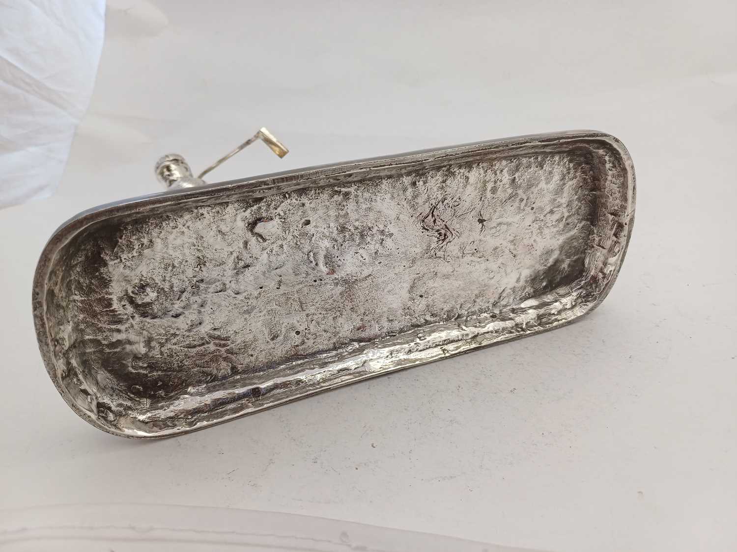 An Edward VII Silver Plate Novelty Inkwell, Apparently Unmarked, Dated 1903 - Image 5 of 6